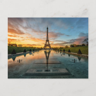 Monuments Eiffel Tower Sunrise Postcard