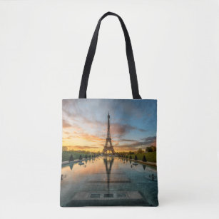 Monuments   Eiffel Tower Sunrise Tote Bag