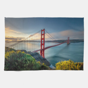 Monuments Golden Gate San Francisco Tea Towel