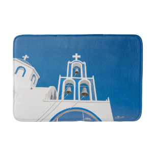 Monuments Greek Blue Dome Church Bath Mat