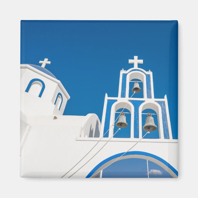 Monuments | Greek Blue Dome Church Magnet (Front)