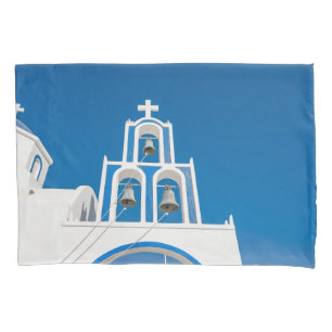 Monuments   Greek Blue Dome Church Pillowcase
