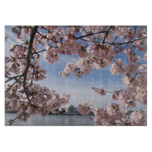 Monuments   Jefferson Memorial Cherry Blossoms Cutting Board