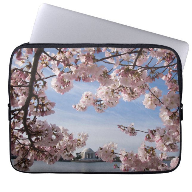 Monuments | Jefferson Memorial Cherry Blossoms Laptop Sleeve (Front)