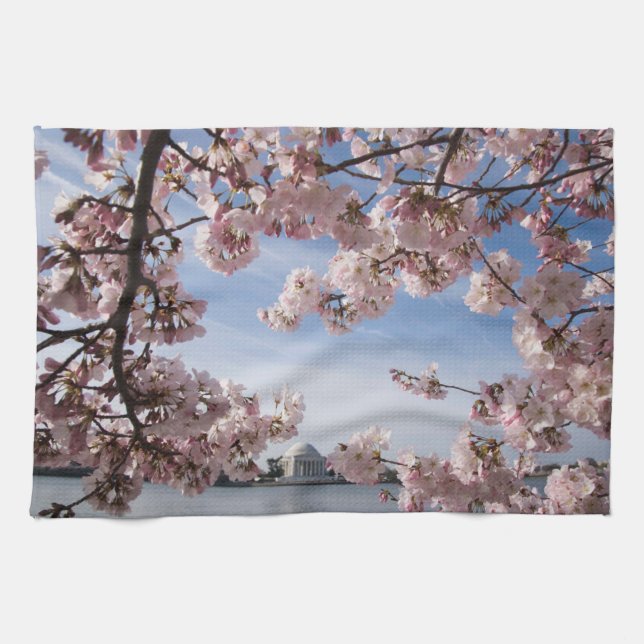 Monuments | Jefferson Memorial Cherry Blossoms Tea Towel (Horizontal)