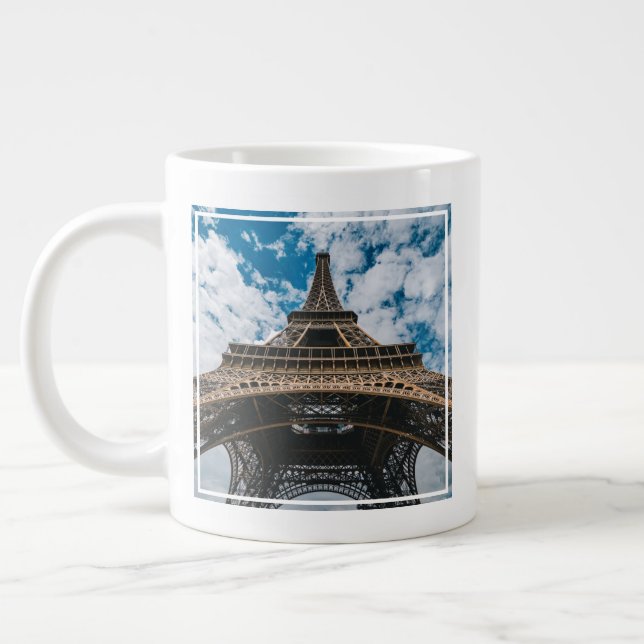 Monuments | Looking Up at the Eiffel Tower Large Coffee Mug (Left)