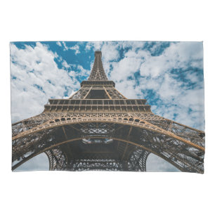 Monuments   Looking Up at the Eiffel Tower Pillowcase