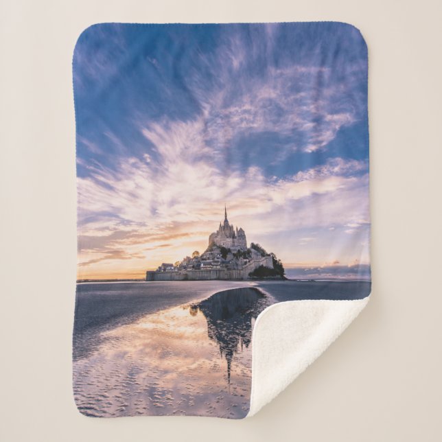 Monuments | Mont Saint-Michel, Normandy France Sherpa Blanket (Front)