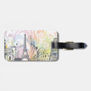 Monuments of the world custom luggage tag