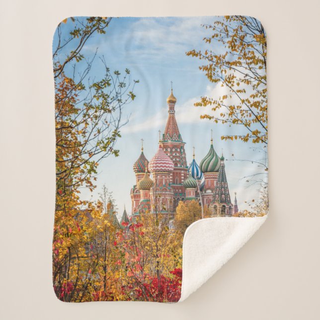 Monuments | St. Basil's Cathedral Moscow Sherpa Blanket (Front)