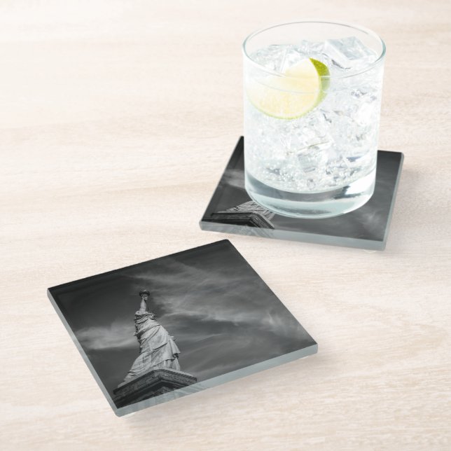 Monuments | Statue of Liberty Manhattan NYC Glass Coaster (Angled)