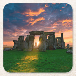 Monuments Stonhenge, England Square Paper Coaster