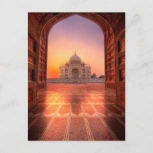 Monuments   Taj Mahal, India at Sunset Postcard