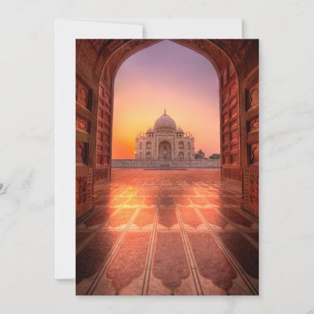 Monuments | Taj Mahal, India at Sunset Thank You Card (Front)