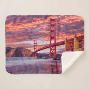 Monuments   The Golden Gate San Francisco, CA Sherpa Blanket