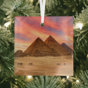 Monuments   The Great Pyramids Glass Tree Decoration
