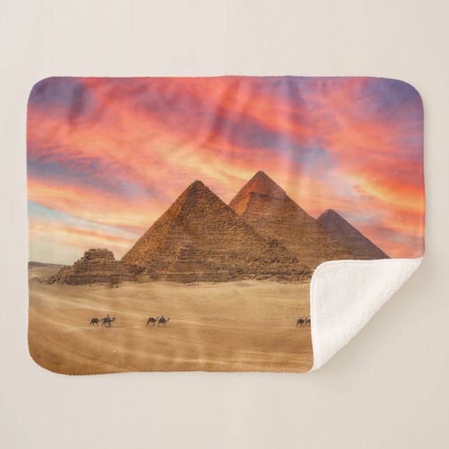 Monuments | The Great Pyramids Sherpa Blanket (Front (Horizontal))