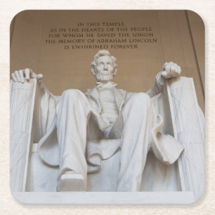 Monuments The Lincoln Memorial Square Paper Coaster