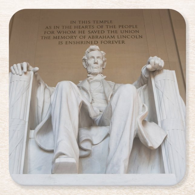 Monuments | The Lincoln Memorial Square Paper Coaster (Front)