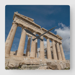 Monuments   The Parthenon, Greece Square Wall Clock