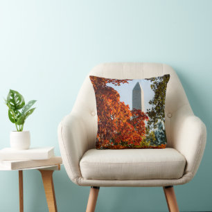 Monuments   Washington Monument in Autumn Cushion