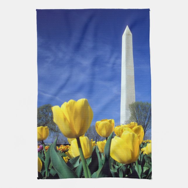 Monuments | Washington Monument in Spring Tea Towel (Vertical)