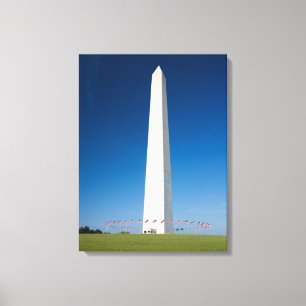 Monuments Washington Monument with Flags Canvas Print