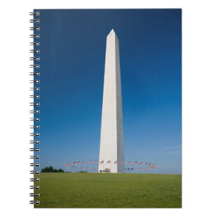Monuments   Washington Monument with Flags Notebook