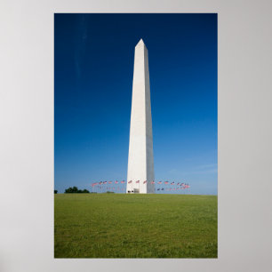 Monuments Washington Monument with Flags Poster