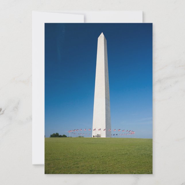 Monuments | Washington Monument with Flags Thank You Card (Front)