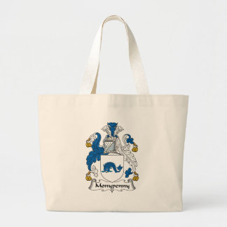 Monypenny Family Crest Large Tote Bag