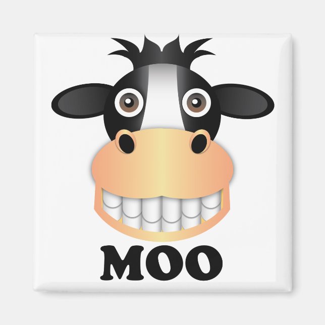 Moo - 2 Inch Square Magnet Magnet (Front)