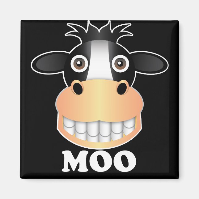 Moo - 2 Inch Square Magnet Magnet (Front)