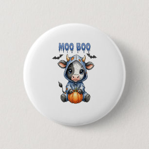 Moo Boo Halloween Cow 6 Cm Round Badge