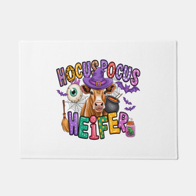 Moo Boo Halloween Cow Doormat (Front)