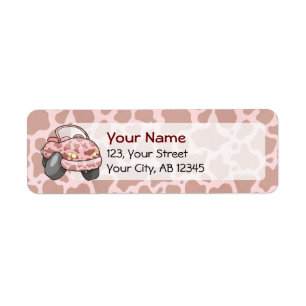 Moo Car Cartoon car with pink cow pattern. Custom