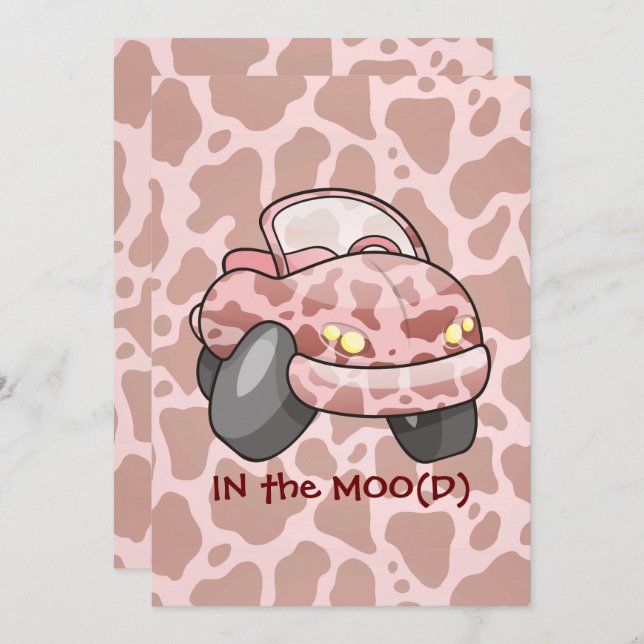 Moo Car Invitation (Front/Back)