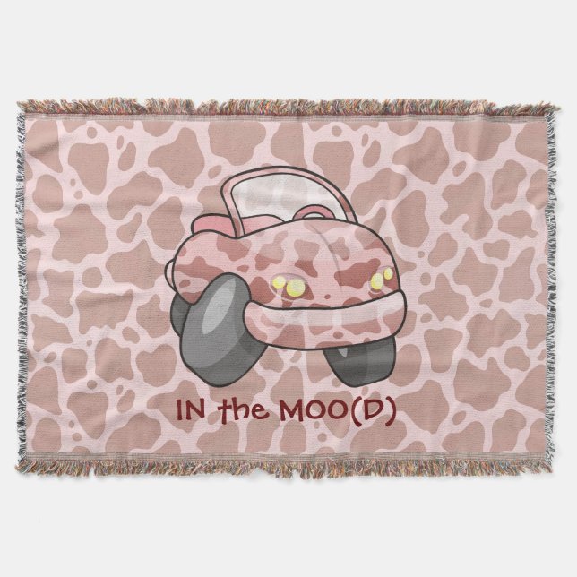 Moo Car Throw Blanket (Front)
