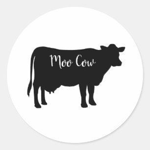 Moo Cow Barnyard Party Paper Napkins Classic Round Sticker