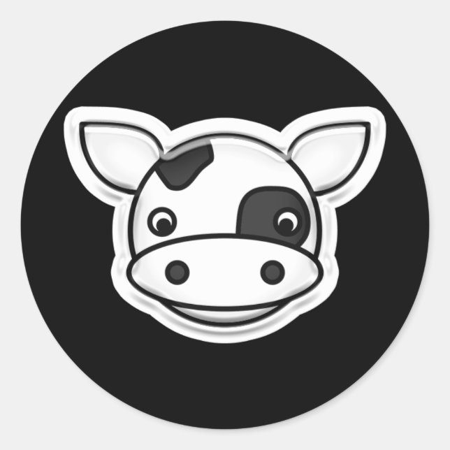 Moo Cow Classic Round Sticker (Front)