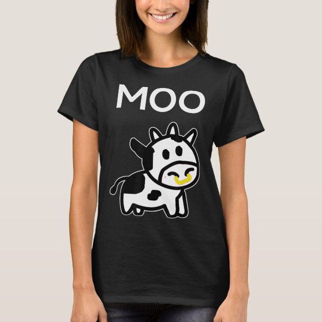 Moo Cow Farmer Cow T-Shirt (Front)