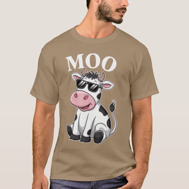 Moo Cow Funny Farmer Cow For Men Women Boys And Gi T-Shirt (Front)
