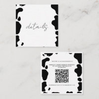 Moo Cow Spots Print Black & White Wedding Details