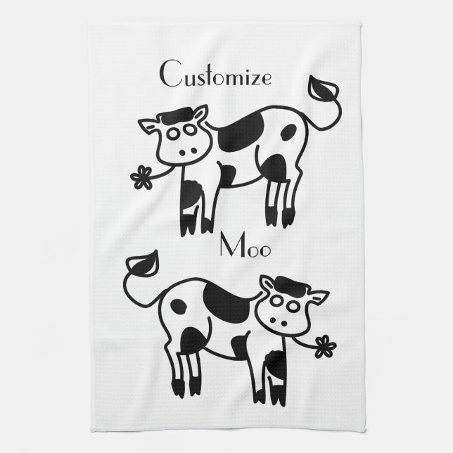 Moo Cow Thunder_Cove Tea Towel (Vertical)