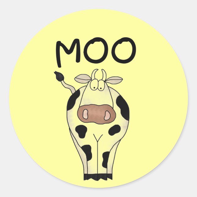 Moo Cow Tshirts and Gifts Classic Round Sticker (Front)