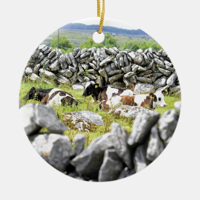 Moo Cows Ceramic Tree Decoration (Front)