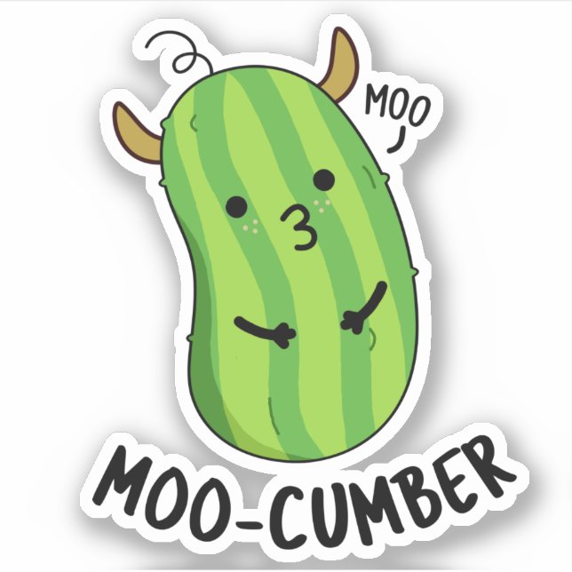 Moo-cumber Funny Veggie Cucumber Pun  (Front)