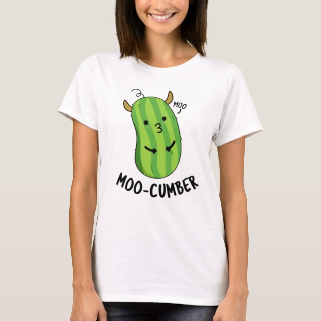 Moo-cumber Funny Veggie Cucumber Pun  T-Shirt (Front)