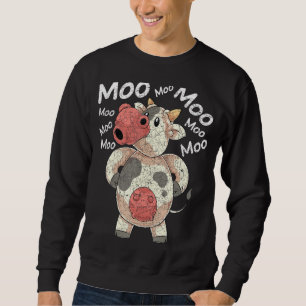 Moo Cute Farm Animal Lover Funny Farmer Cow Sweatshirt