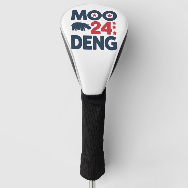 Moo Deng 2024 Moo Deng Moo Deng Cute Baby Hippo Golf Head Cover (Front)